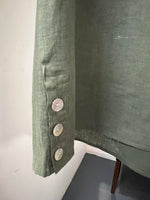 V Neck Linen Tunic - Olive