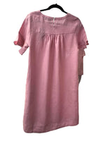 Ruffle Sleeve Linen Dress - Pink