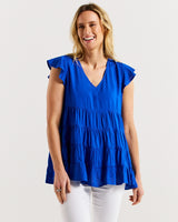 Danica Frill Top - Cobalt Blue