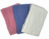 Fern Knitted Cotton Blanket - Assorted Colours