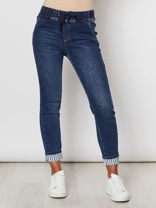 Stripe Cuff Denim Jean