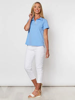 Short Sleeve Cotton Polo - Blue