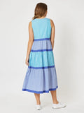 Stripe Cotton Dress - Cobalt