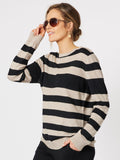 Vienna Cashmere Blend Stripe Knit - Oat