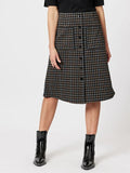 Charlie Check A-Line Skirt - Black