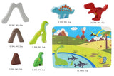 Dinosaur Playset with Puzzle In Tin