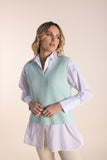 Cotton V Neck Vest - Mint