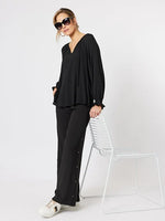 Estelle Wide Leg Pant - Black