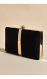 Kenna Stripe Clutch - Black