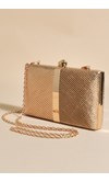 Kenna Stripe Clutch - Gold