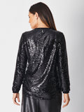 Sequin L/S Top - Black