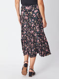 Crinkle Tier Skirt - Black Floral