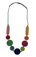 Multi Coloured Wood Bead - Multi