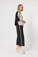 Derby Check Wide Leg Pant - Black