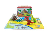 Dinosaur Playset with Puzzle In Tin