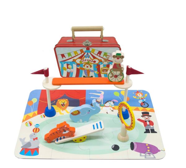 Circus Playset with Puzzle in Tin