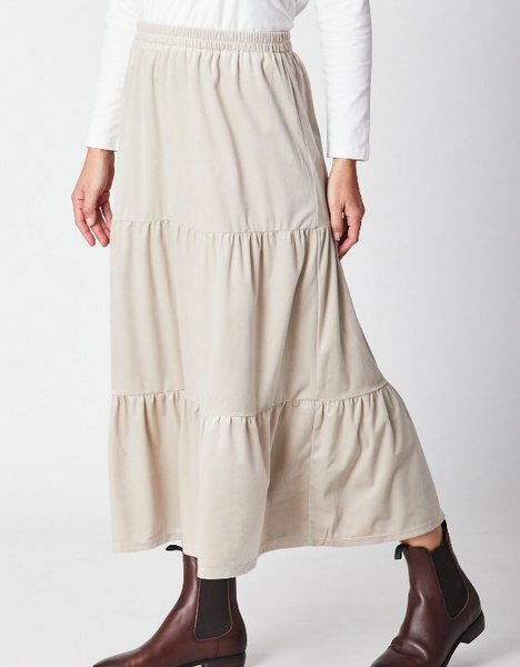 Velveteen Tee Pee Skirt - Natural